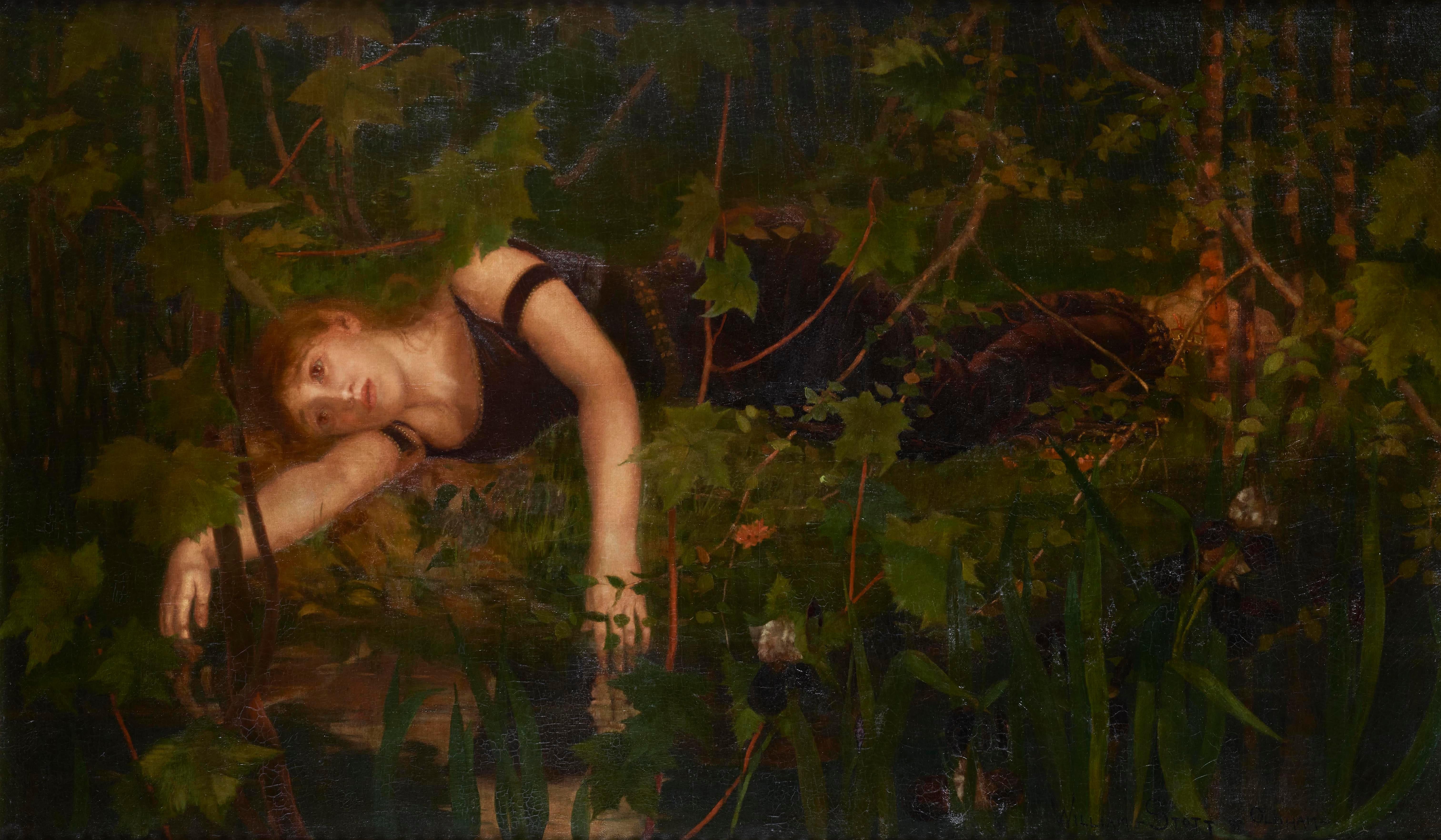 William Stott of Oldham Figurative Painting - Ophelia, Victorian 19th Century Royal Academy Oil Painting