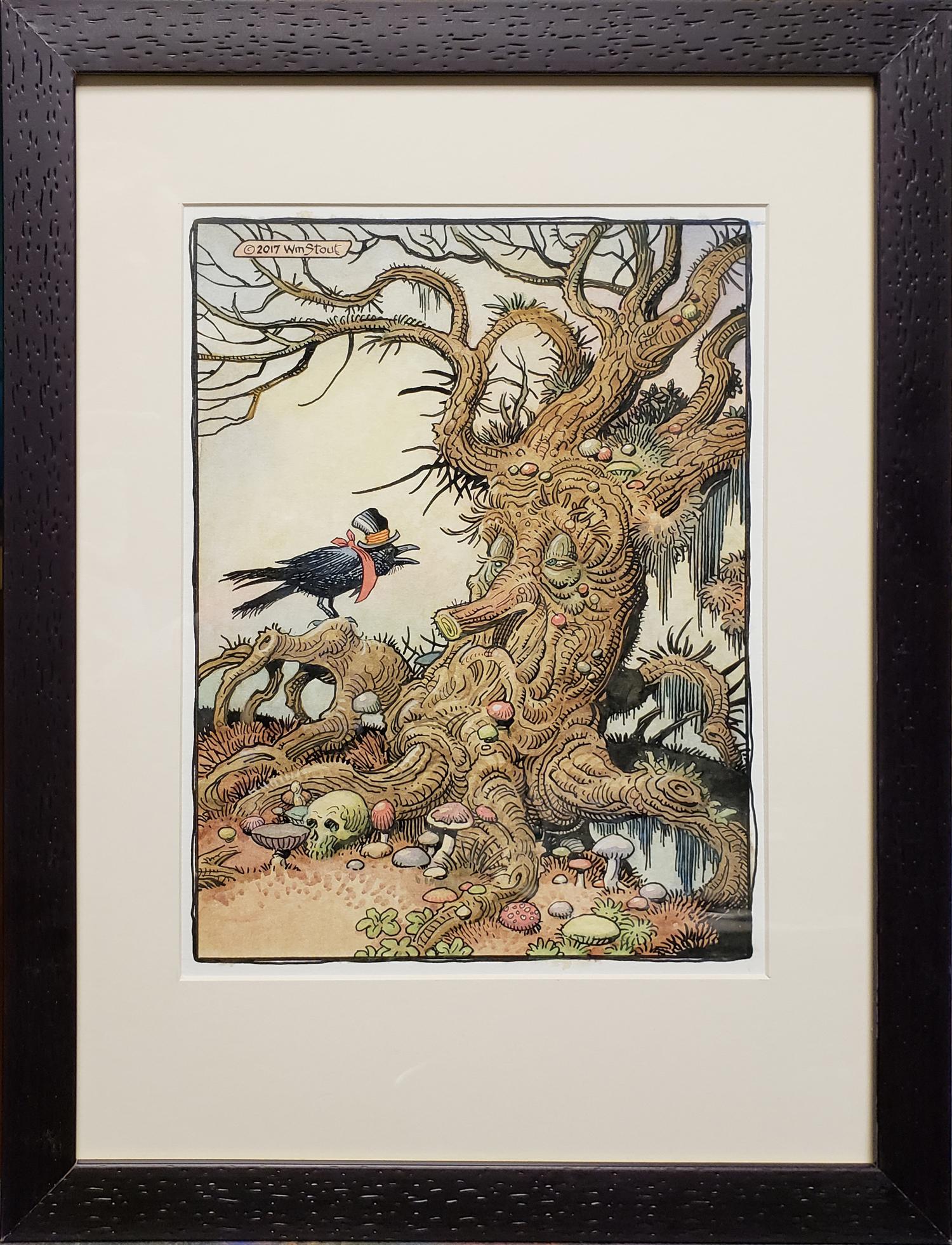 William Stout Animal Painting - The Tree and the Crow