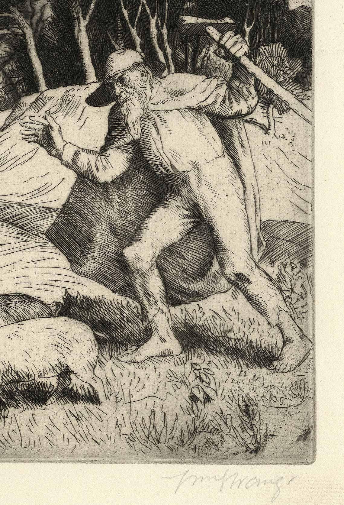 Son équipe gradateur - Moderne Print par William Strang, R.A., R.E.