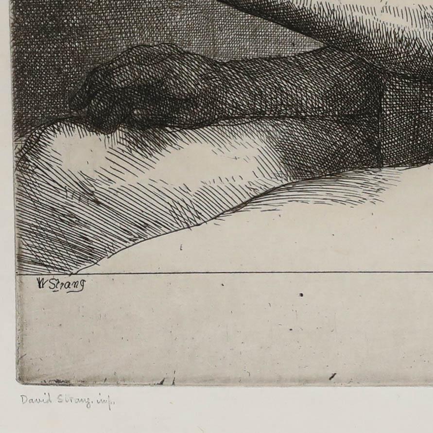 William Strang RA (1859-1921) - Aguafuerte, Modelo de vida en el estudio - Portrait Print Gris de William Strang, R.A., R.E.