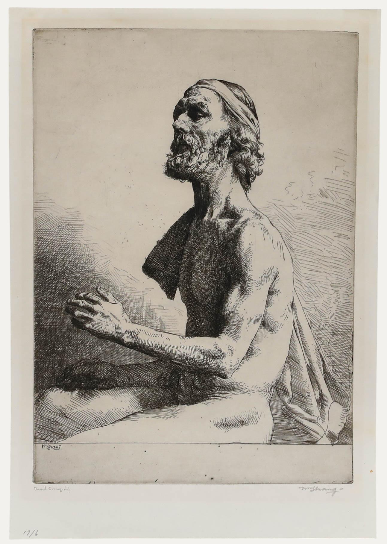 Portrait Print de William Strang, R.A., R.E. - William Strang RA (1859-1921) - Aguafuerte, Modelo de vida en el estudio