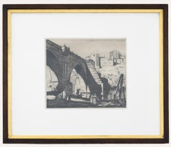 William Strang RA (1859-1921) - Signed Etching, Alcantara Bridge, Toledo
