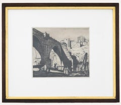 William Strang RA (1859-1921) - Signed Etching, Alcantara Bridge, Toledo
