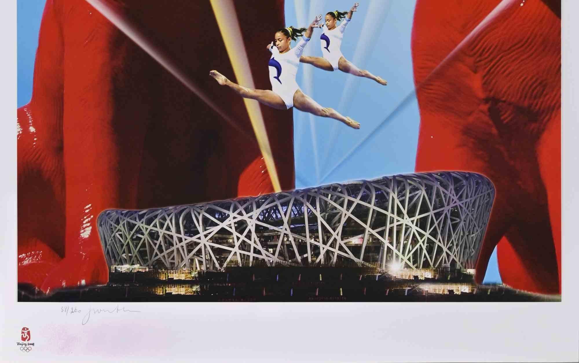 Olympische Sterne zwischen Kaninchen - Lithographie von W. Sweetlove - 2008 – Print von William Sweetlove