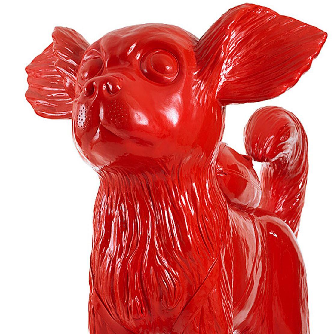 Chihuahua clonado  - Figurative Sculpture Rojo de William Sweetlove