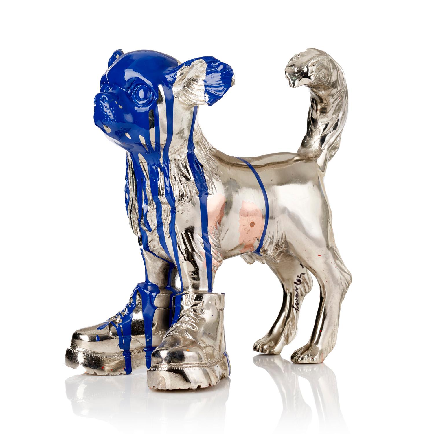William Sweetlove Figurative Sculpture - Cloned Chihuahua with colored head blue