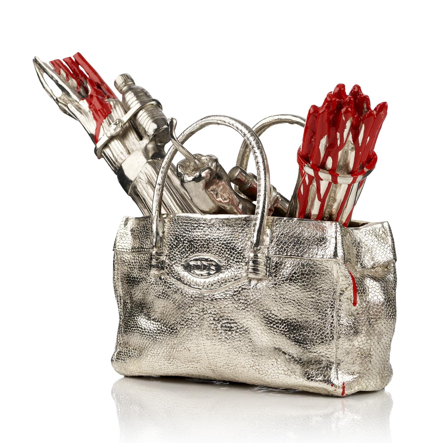 William Sweetlove Figurative Sculpture - Cloned handbag with vegetables 