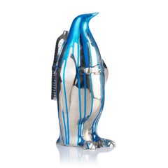 Cloned Penguin with pet bottle (blue metallic) 