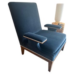 William Switzer, Andre Arbus, Jules Verne Mohair Velvet Club Chairs