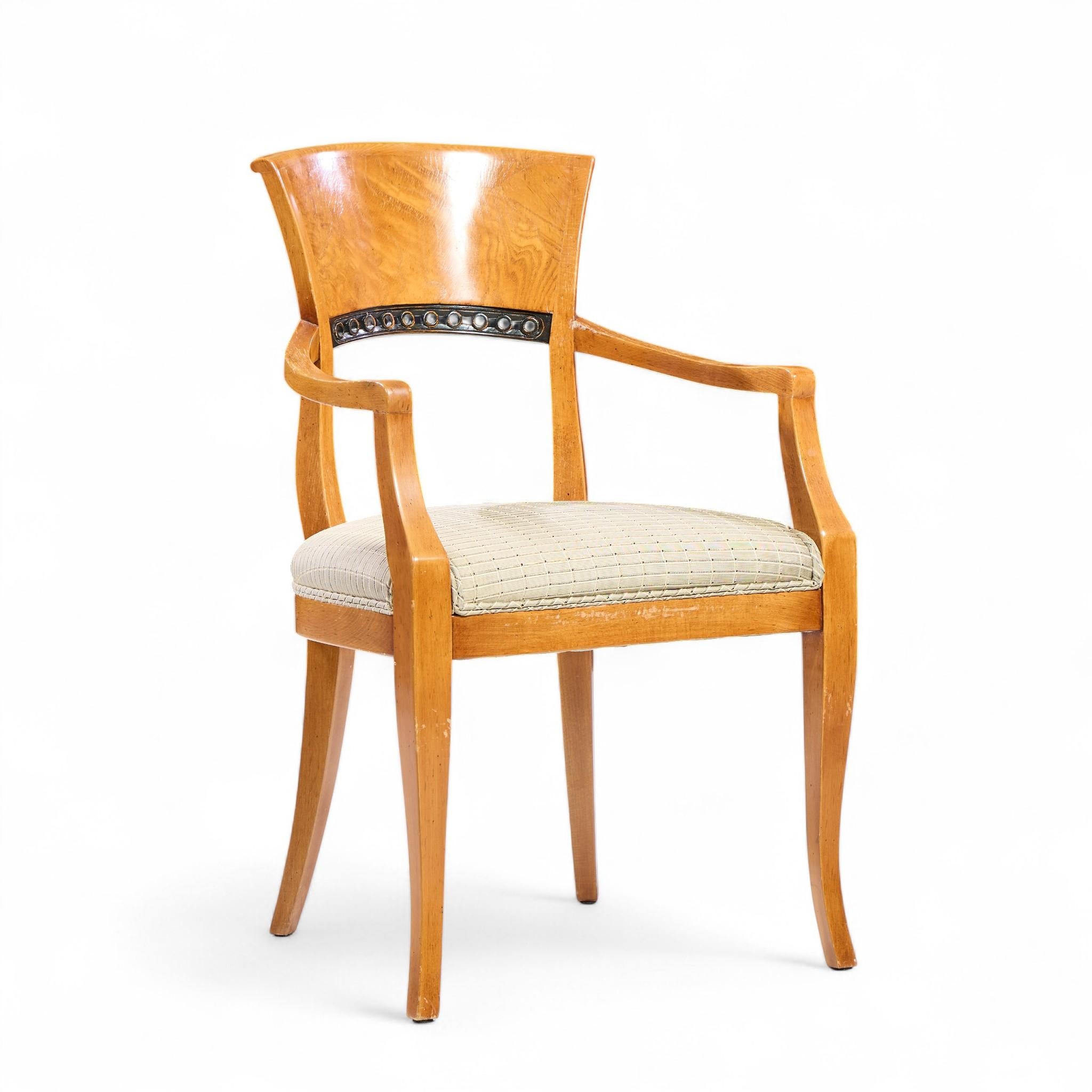 William Switzer Poltrona Biedermeier Sedie da pranzo in legno di burbio Oliver - Set di 8 In condizioni buone in vendita a Franklin Park, IL