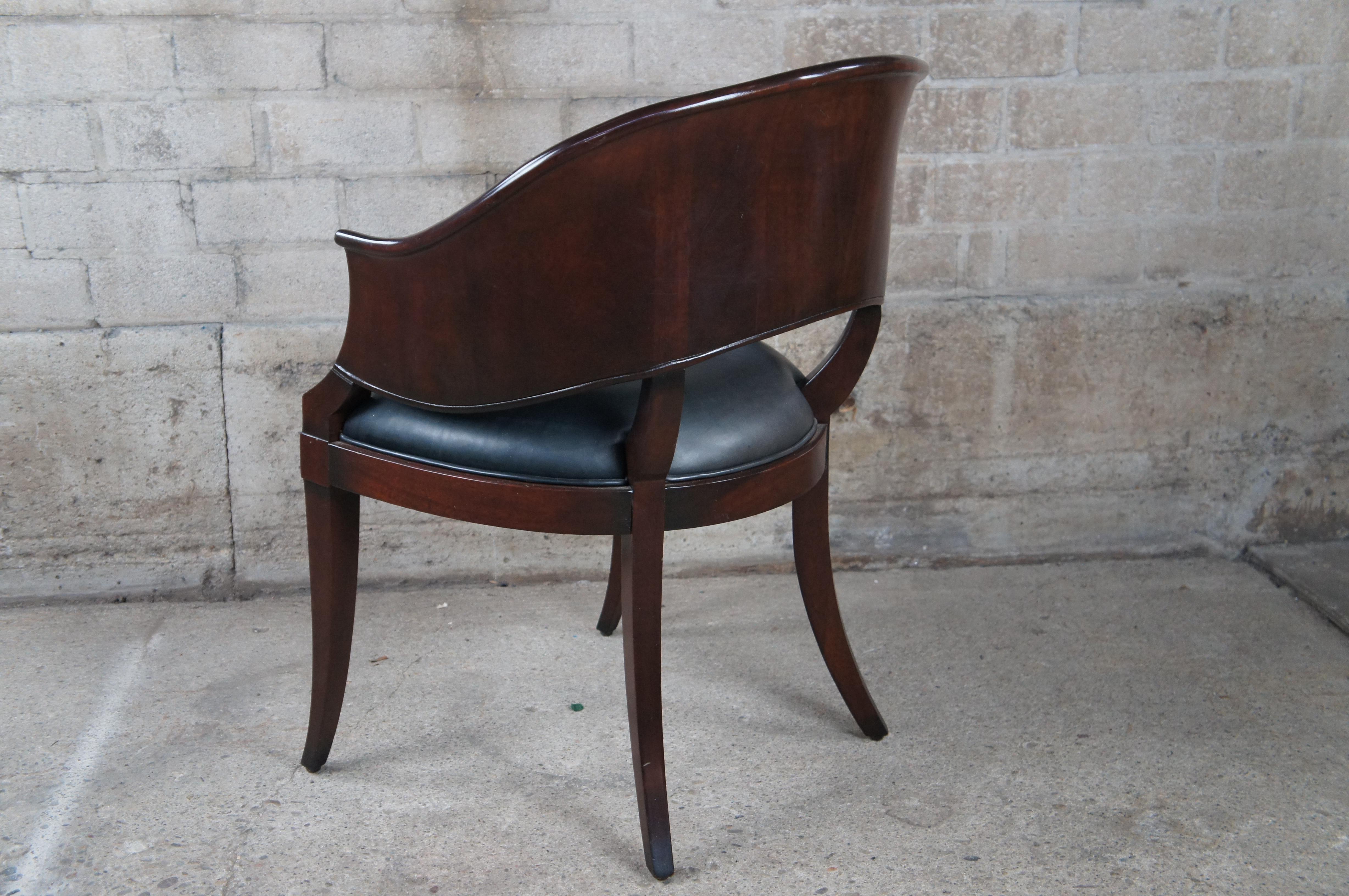 William Switzer Biedermeier French Art Deco Inspired Barrel Back Desk Arm Chair For Sale 3