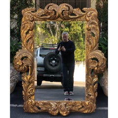 William Switzer, Dramatic Baroque Hand Carved Designer Giltwood Mirror