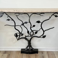 William Switzer French Art Nouveau Style Iron Console Table