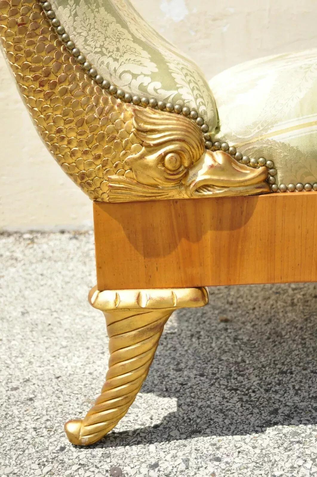 William Switzer Italian Biedermeier Regency Carved Recamier Chaise Lounge Chair In Good Condition In Philadelphia, PA