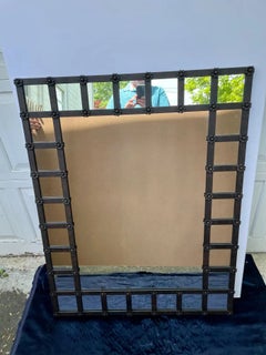 William Switzer Large Iron Mirror with Rosettes