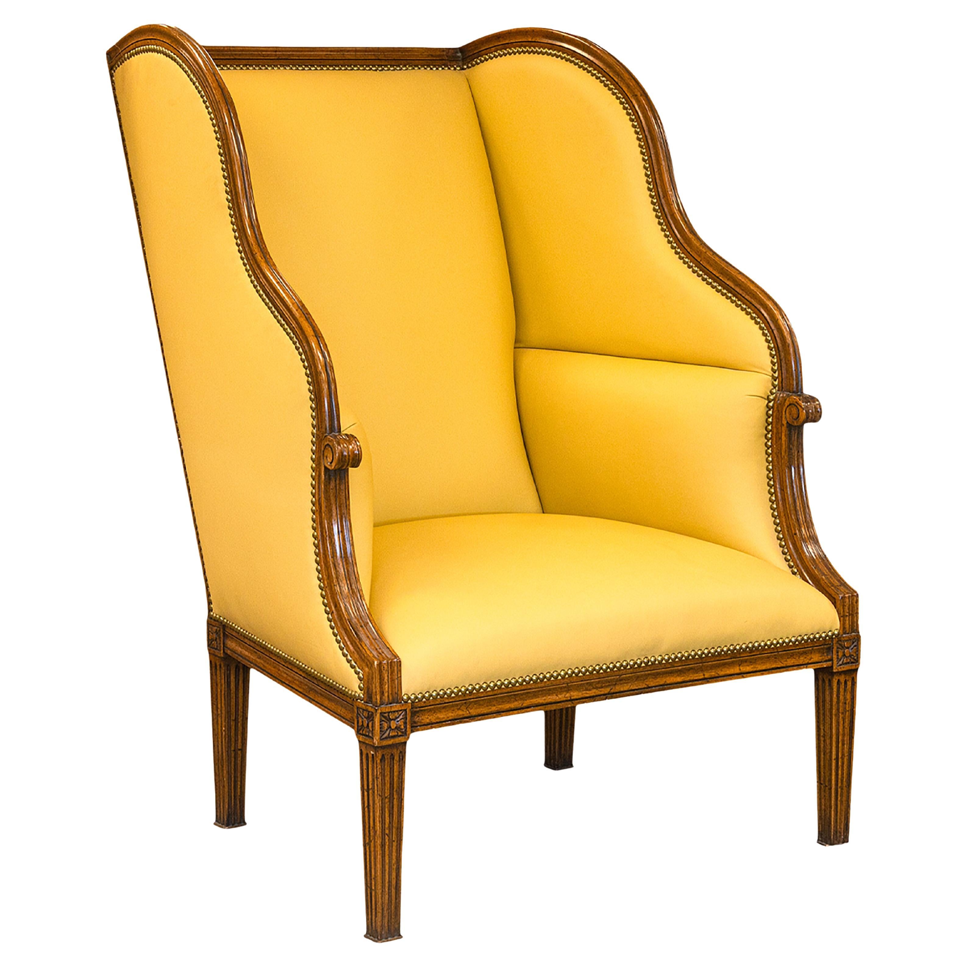 William Switzer Fauteuil contemporain à dossier haut Porter de style Louis XVI en vente