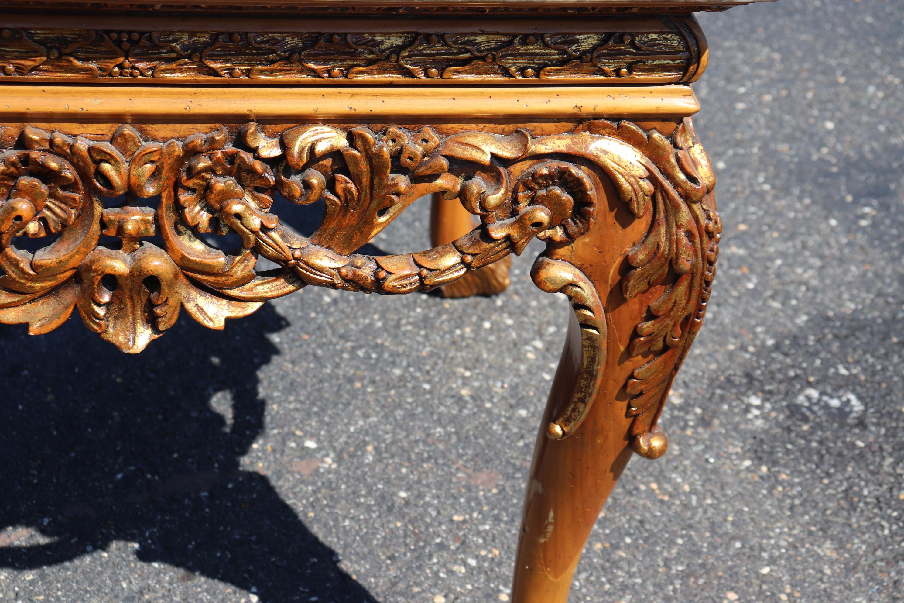 William Switzer Marble Top Gilt Over Walnut Georgian Paw Footed Center Table 9