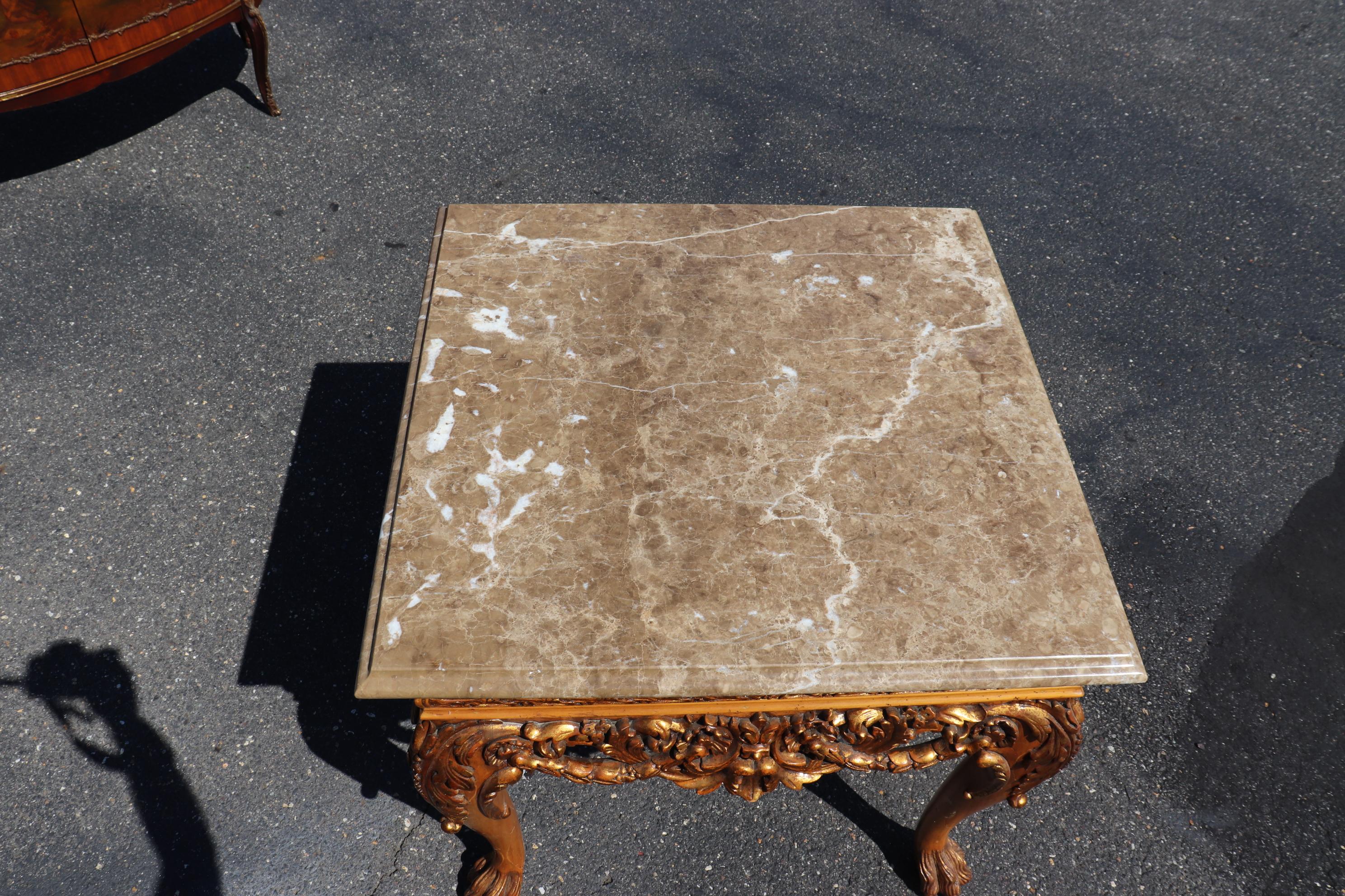 William Switzer Marble Top Gilt Over Walnut Georgian Paw Footed Center Table 3