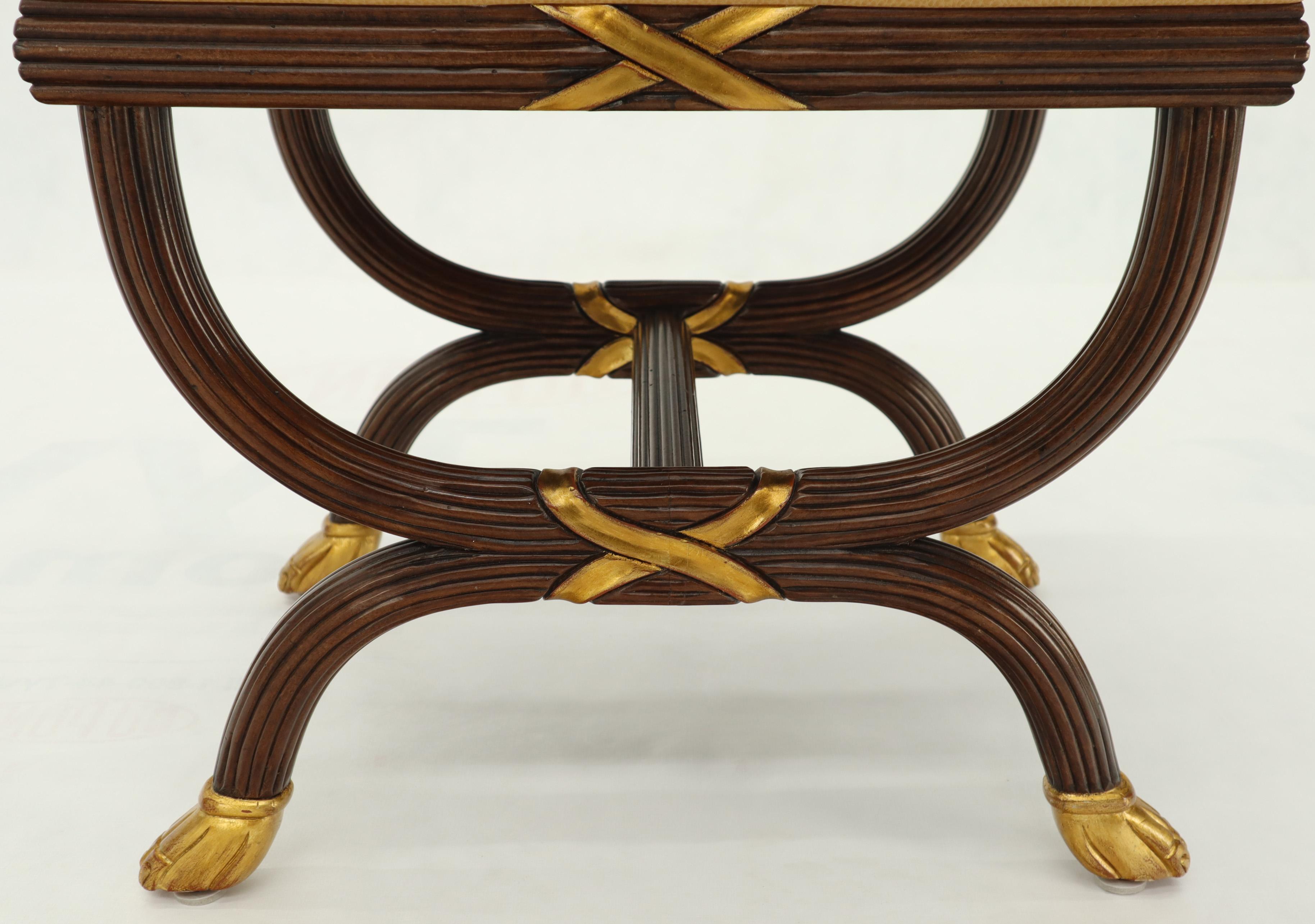 Unknown William Switzer Neoclassical Mahogany and Gold X Base Ottoman Bench