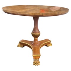 William Switzer Round Foyer Table Center Entry Way Inlay With Claw Feet