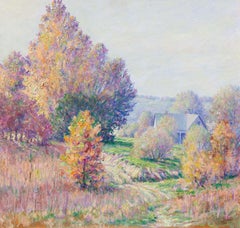 American Impressionist Landscape Painting by William T. Turman Dated 1928