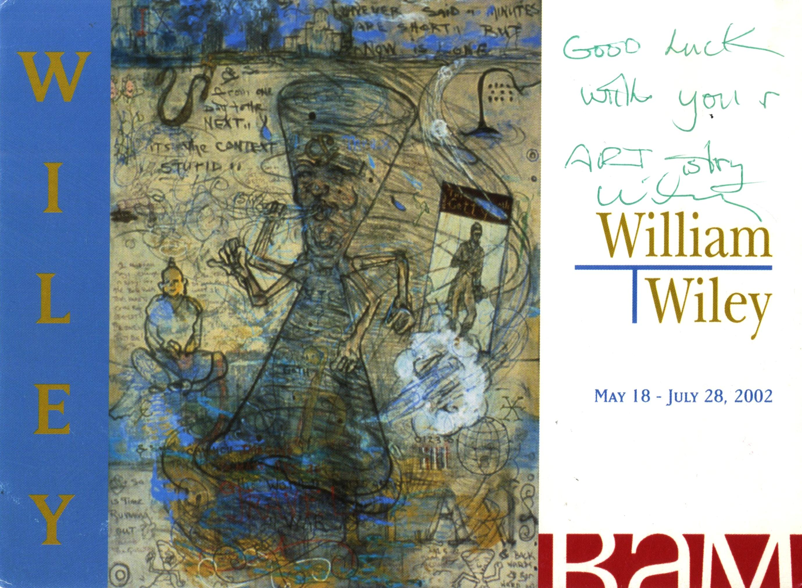 William T. Wiley Abstract Print - Good Luck with Your Art-istry (Hand Signed Card with clever word pun) by Wiley
