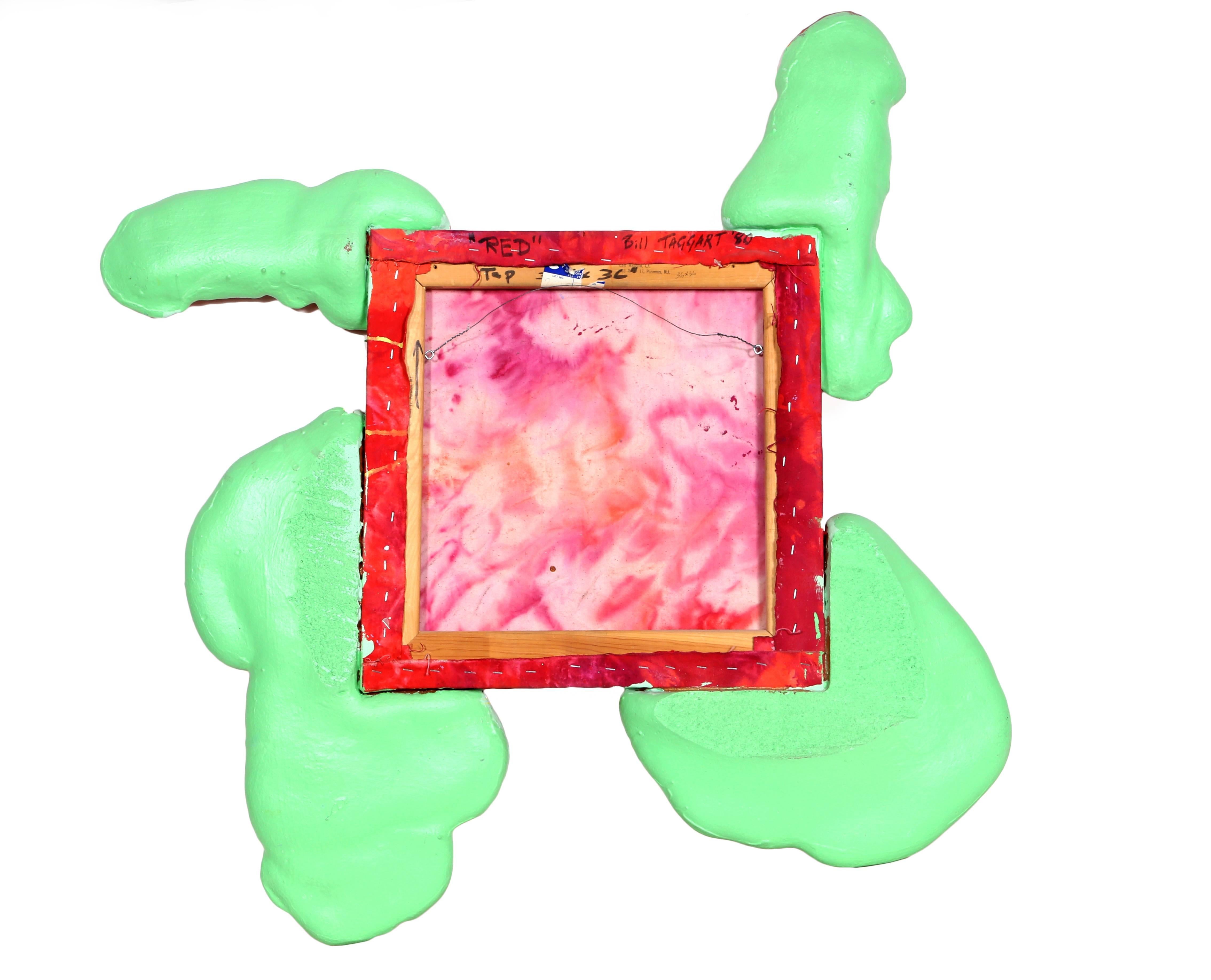 Rote, farbenfrohe abstrakte Wandskulptur von William Taggart im Angebot 2