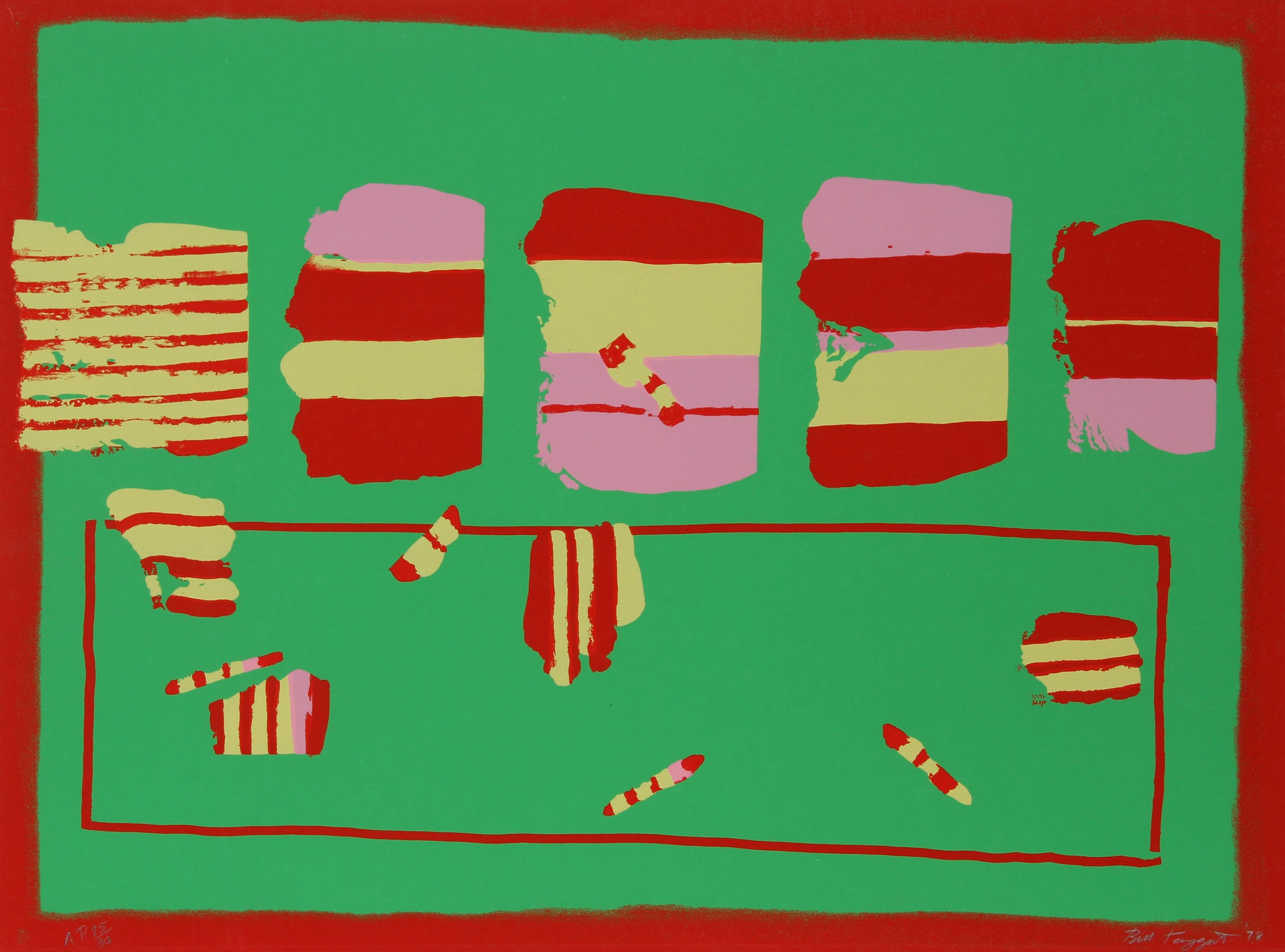 Artista: William Taggart, americano (1936-2007)
Titolo: Il sogno del signor Bozzman
Anno: circa 1978
Medium: Serigrafia, firmato e numerato a matita
Edizione: 200
Formato carta: 24 x 32,5 pollici (60,96 cm x 82,55 cm)