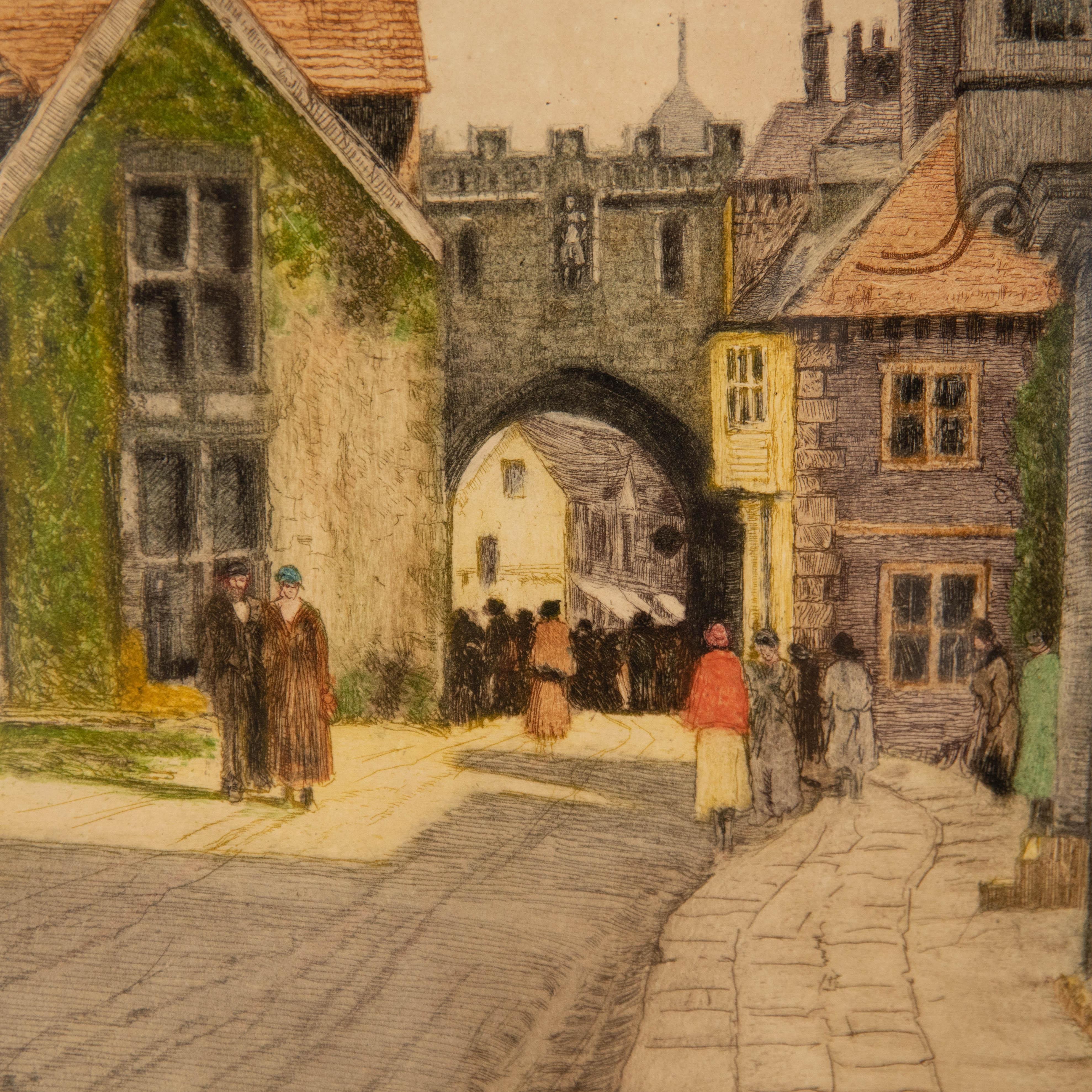 William Tatton Winter (1855-1928), gravure encadrée, The Close Gate Salisbury en vente 4
