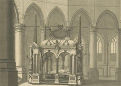 William the Silent Tomb – Antique Delft Nieuwe Kerk Engraving c.1840