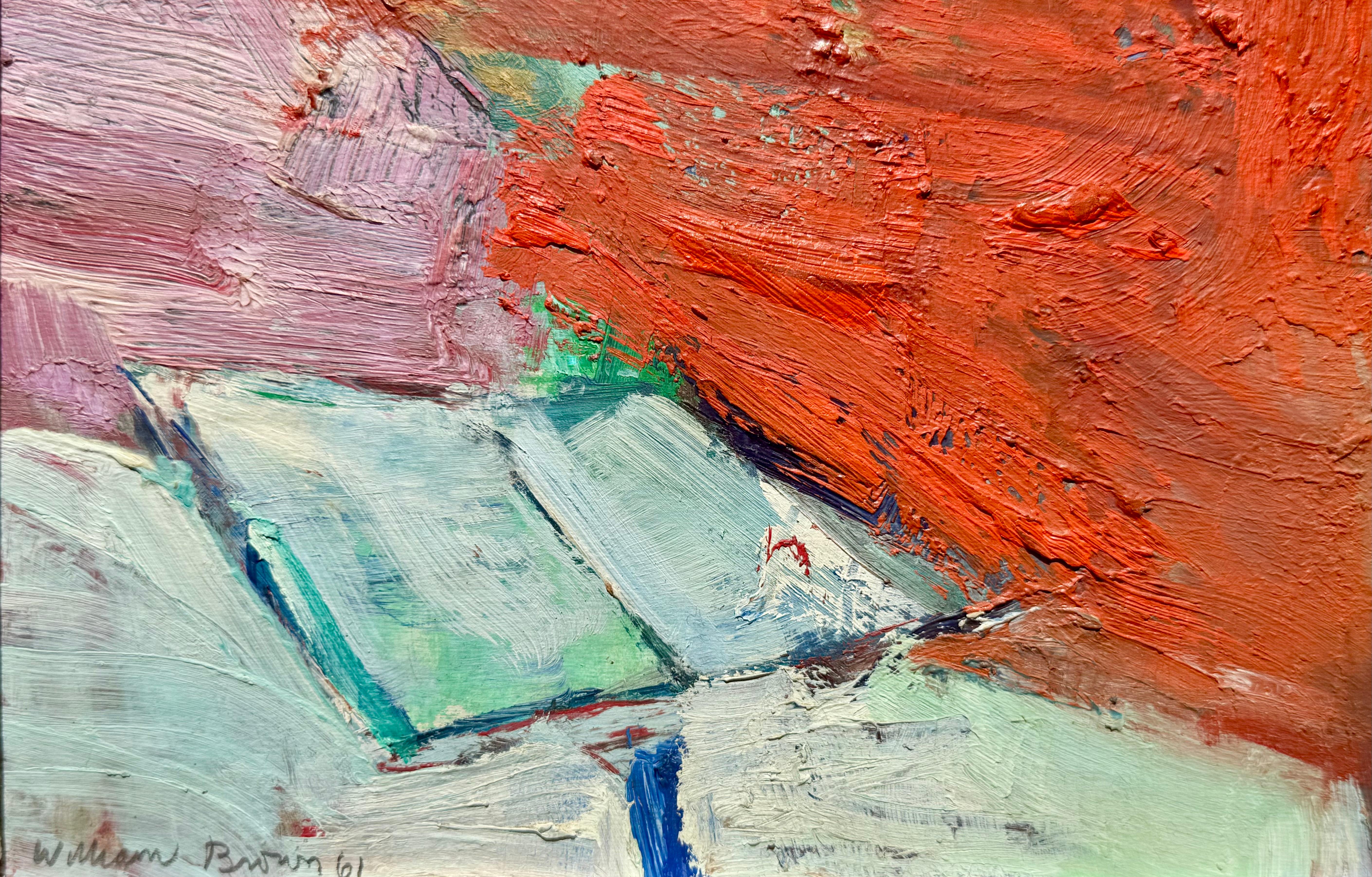 Man Walking Against a Red Wall For Sale 1