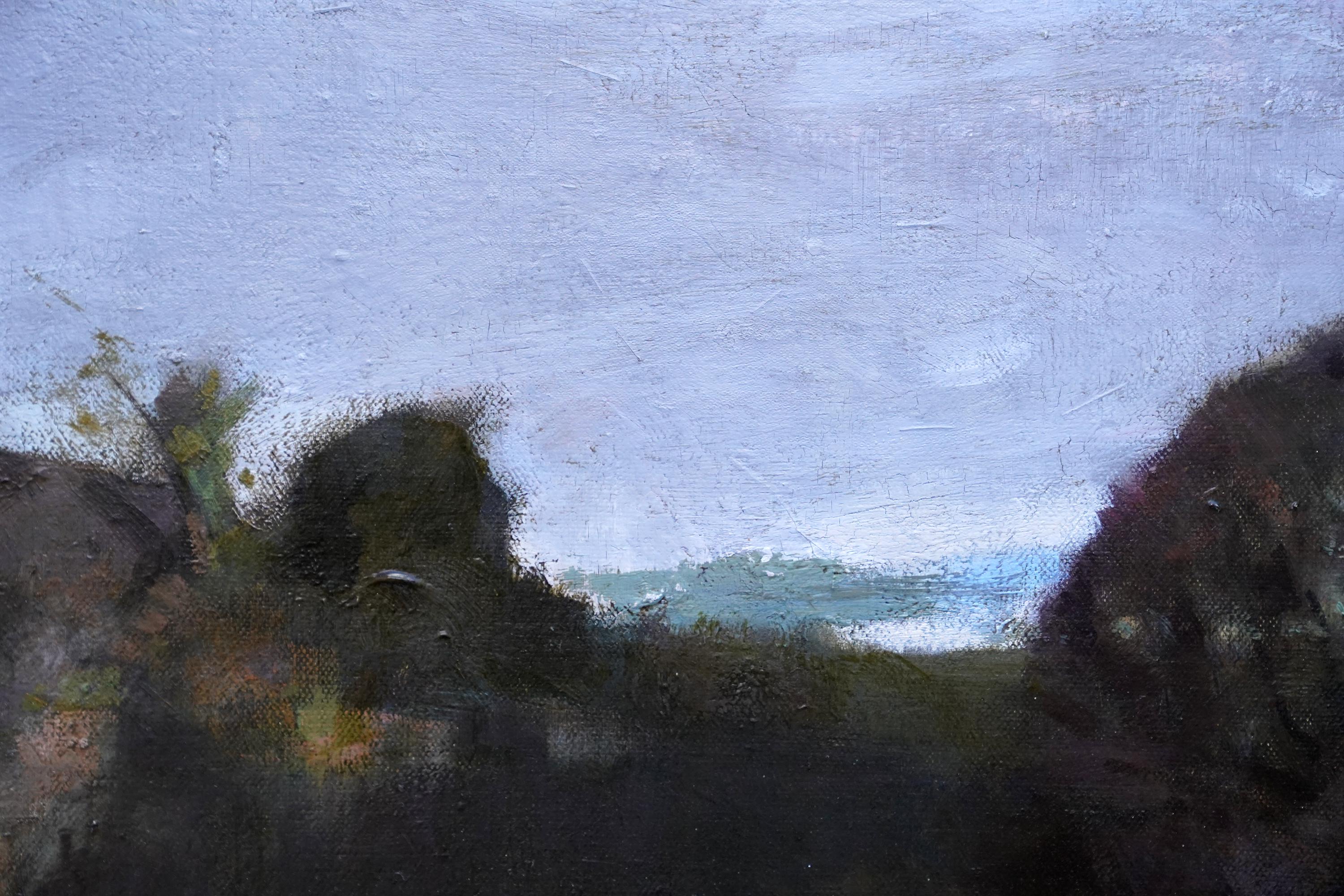 Paysage fluvial - Arun Sussex - Peinture à l'huile britannique de paysage de 1950 d'Arundel en vente 1