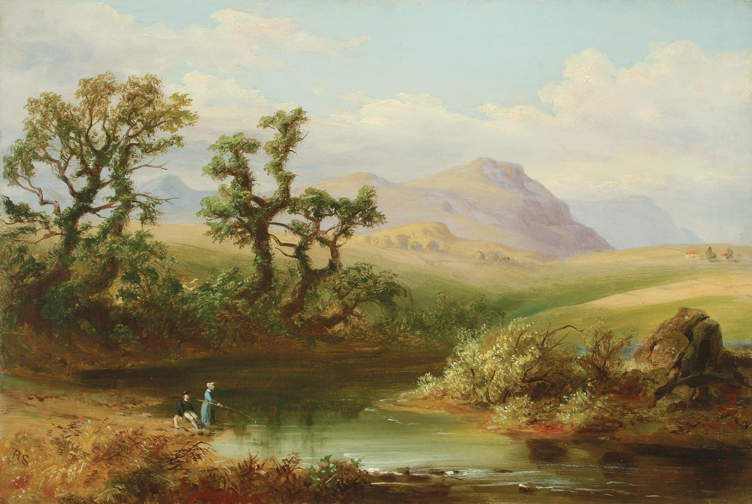 Una veduta americana del diciannovesimo secolo di Craig Goch dal Colwin, Wales - Painting Realismo di William Thompson Russell Smith