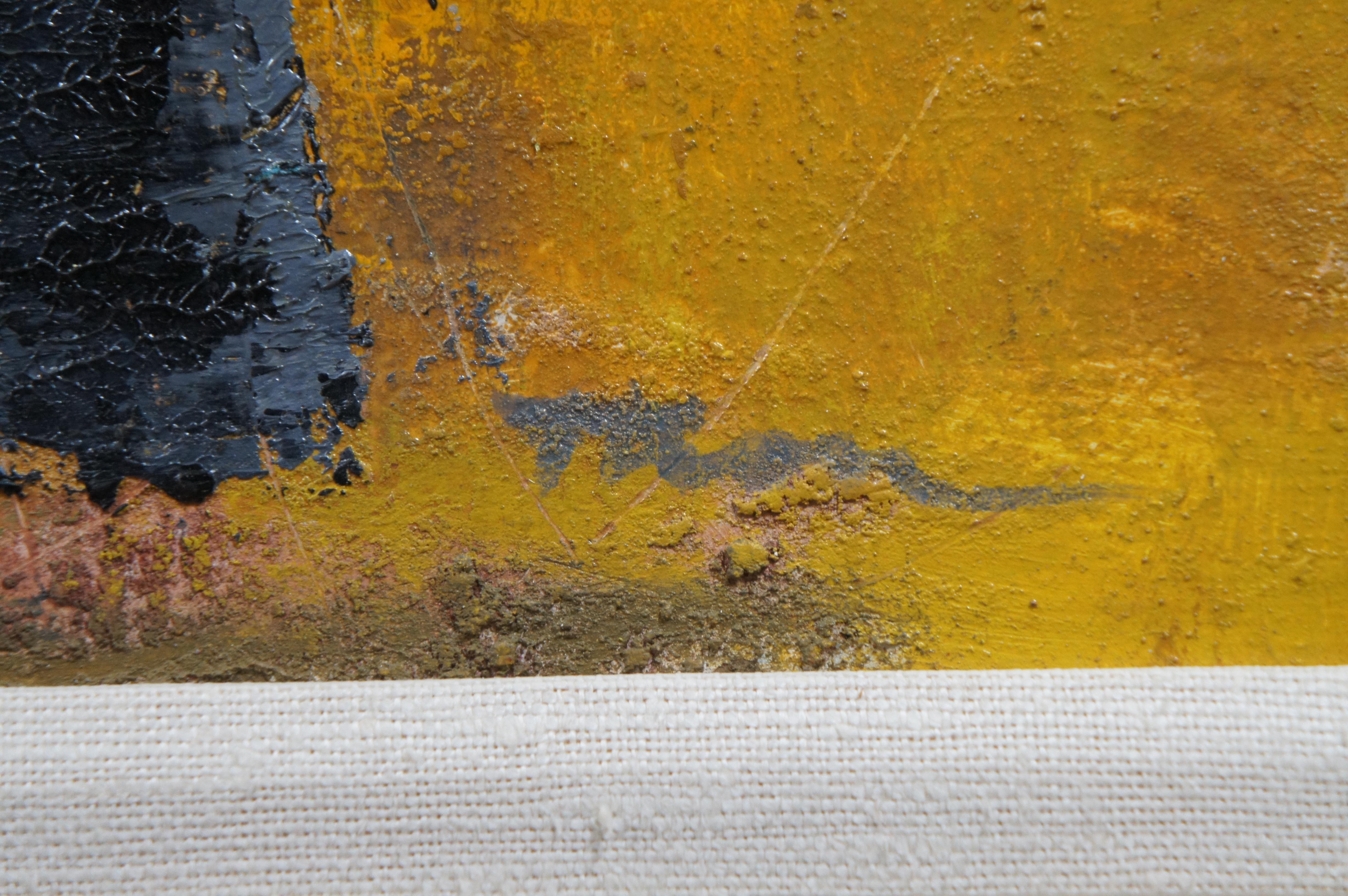 Abstrakt-expressionistisches Ölgemälde auf Karton, William Thon, Olivenbäume, Abstrakt-expressionistisches Gemälde im Angebot 1
