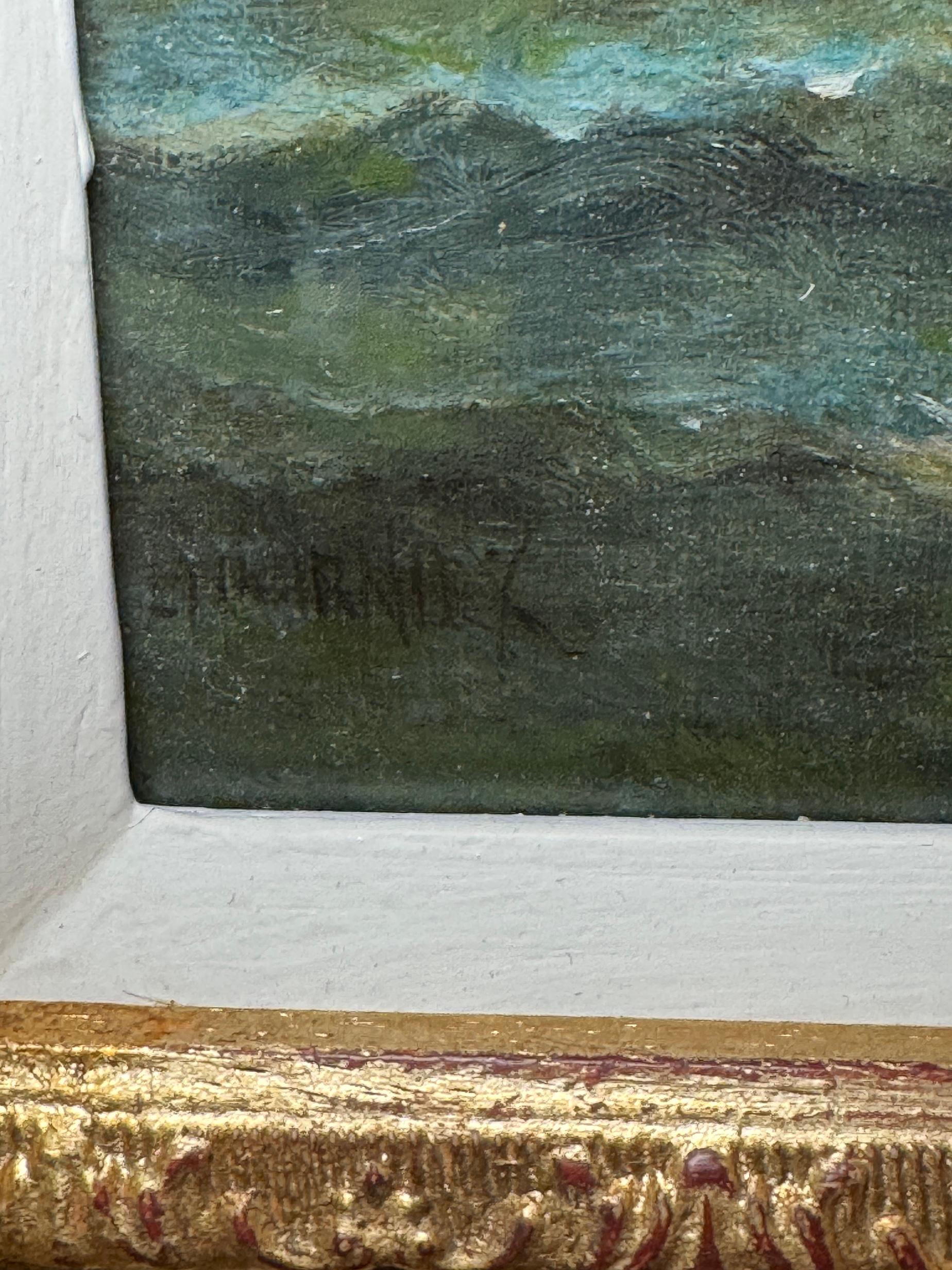 Barche da pesca inglesi del XIX secolo al largo della costa inglese presso il Castello di Dover, Kent - Painting Vittoriano di William Thornley