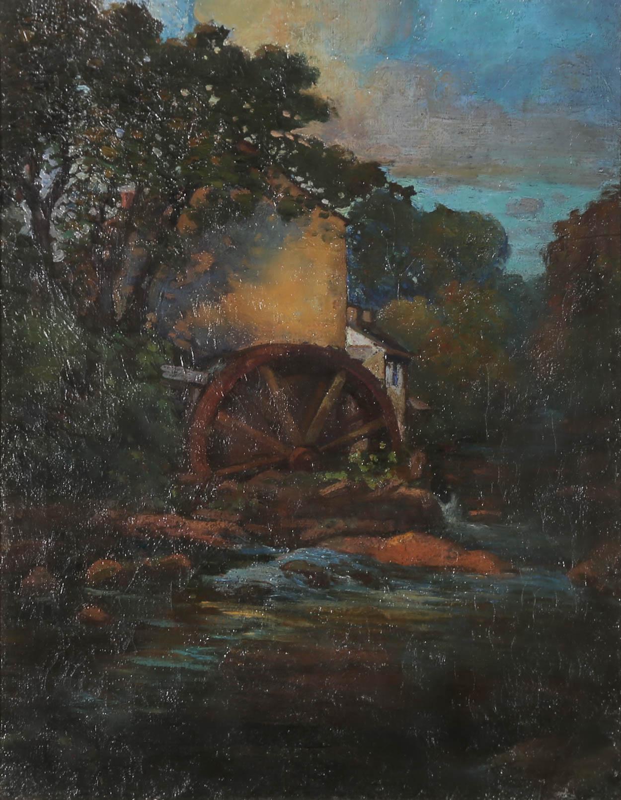 William Thornton Brocklebank (1882-1970) - Óleo enmarcado, El molino escondido en venta 1