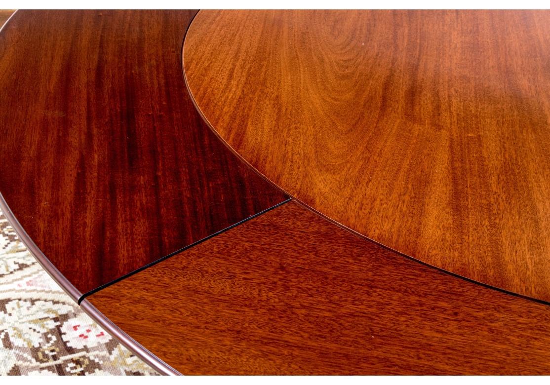 William Tillman Attributed Mahogany Circular Dining Table With Extension Leaves For Sale 2