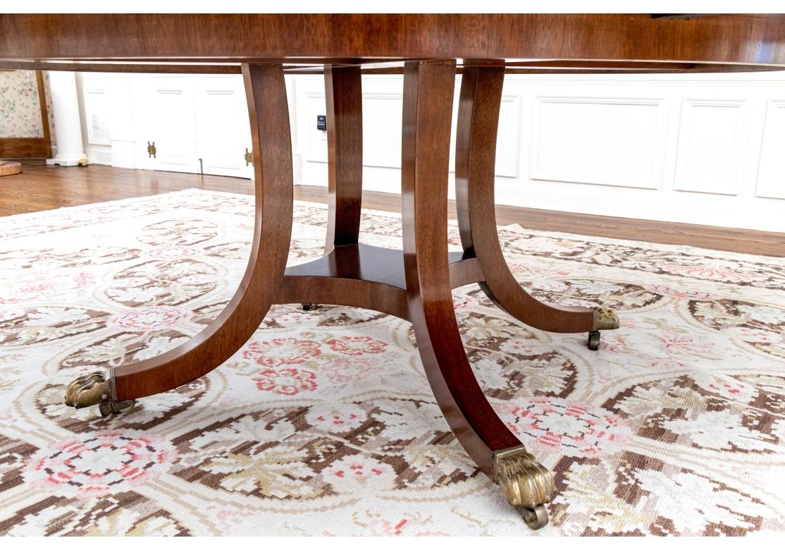 William Tillman Attributed Mahogany Circular Dining Table With Extension Leaves For Sale 3