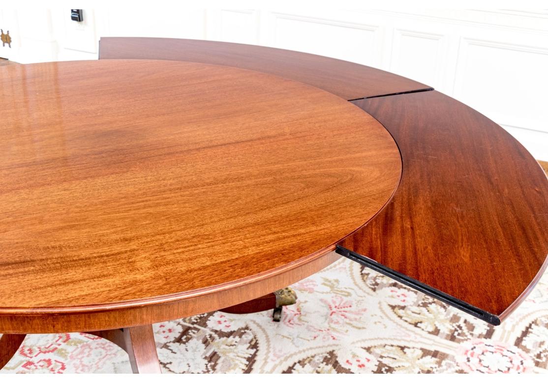 Regency William Tillman Attributed Mahogany Circular Dining Table With Extension Leaves For Sale