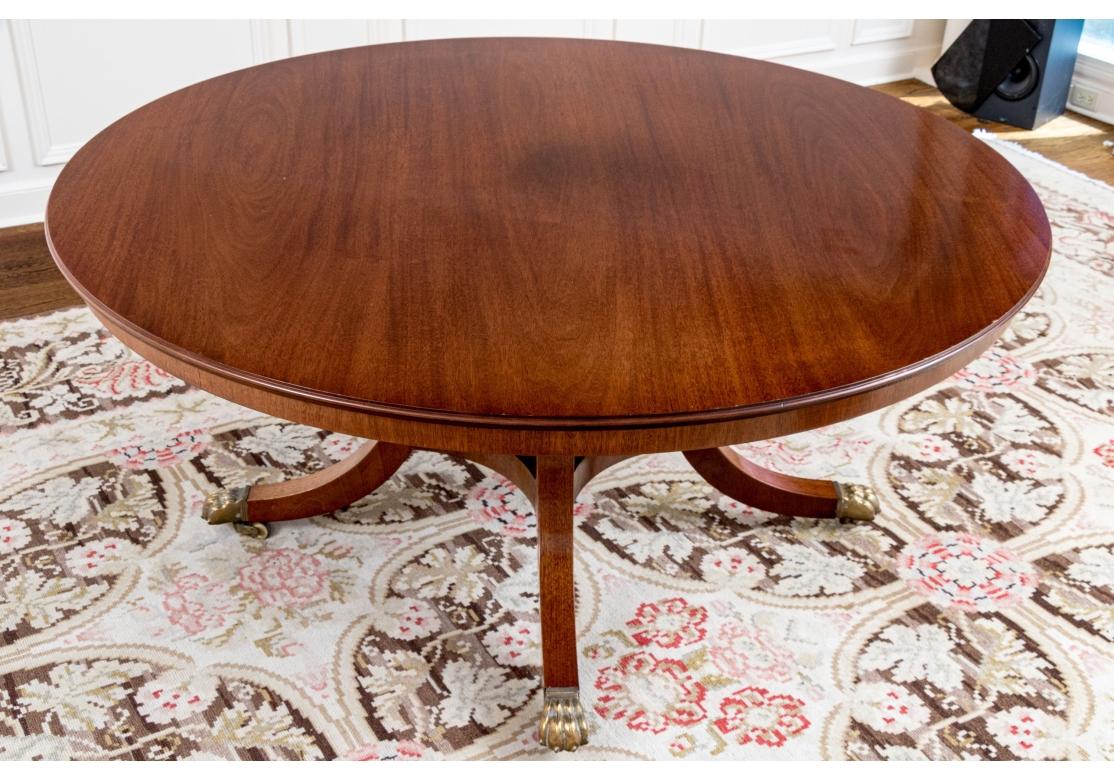 English William Tillman Attributed Mahogany Circular Dining Table With Extension Leaves For Sale