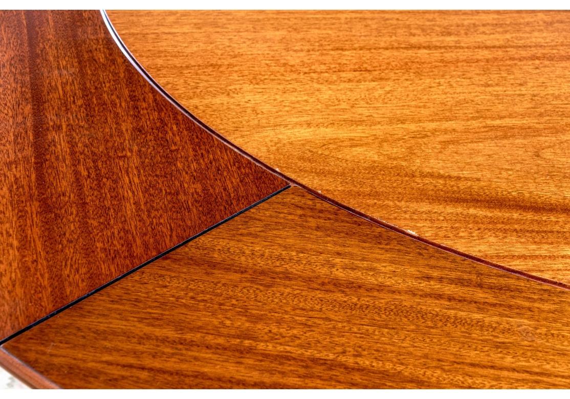 William Tillman Attributed Mahogany Circular Dining Table With Extension Leaves For Sale 1