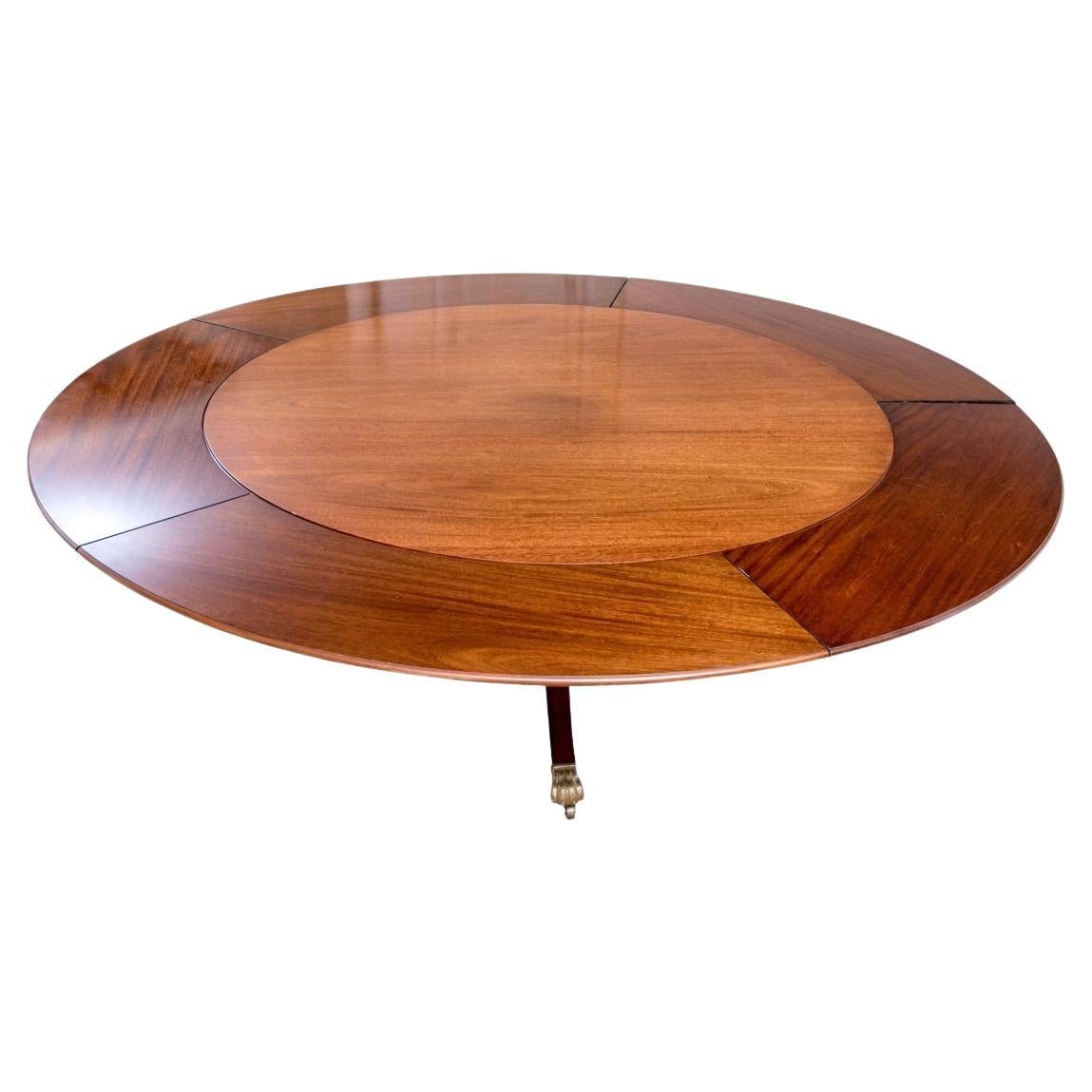 William Tillman Attributed Mahogany Circular Dining Table With Extension Leaves