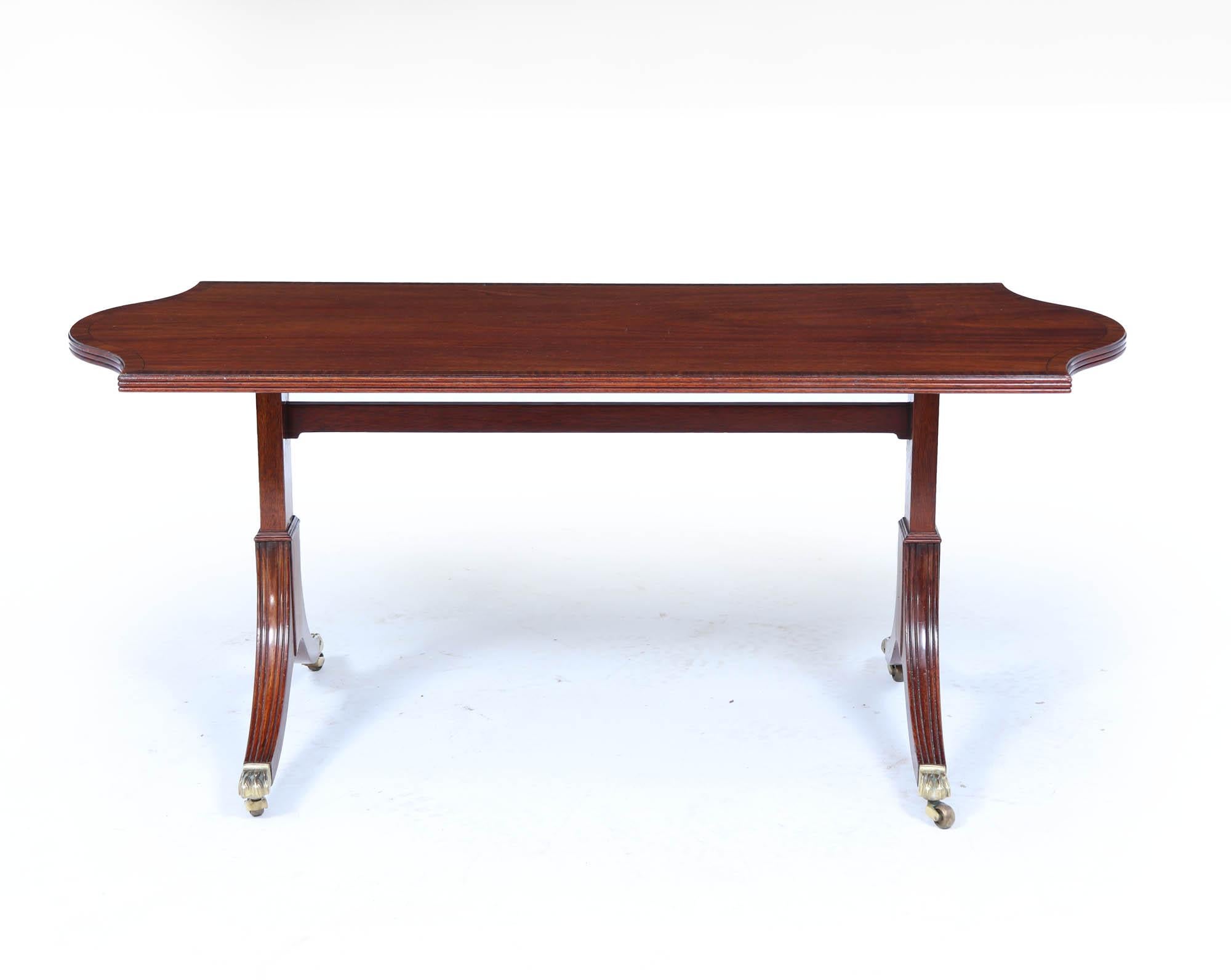 Regency William Tillman Mahogany Coffee Table with Sabre Legs, c. 1960s For Sale