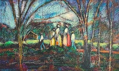 GOING TO CHURCH Signed Lithograph, Southern Landscape, African American Heritage
