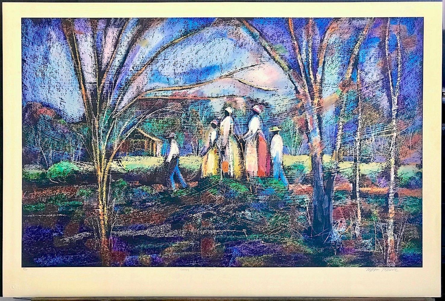 William Tolliver Going To Church Signed Lithograph Southern