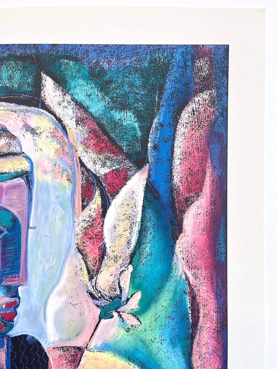 NATURAL BEAUTY, del artista autodidacta afroamericano William Tolliver (1951-2000), es una litografía original dibujada a mano y de edición limitada, impresa en 25 colores sobre papel de archivo 100% libre de ácido, con técnicas litográficas
