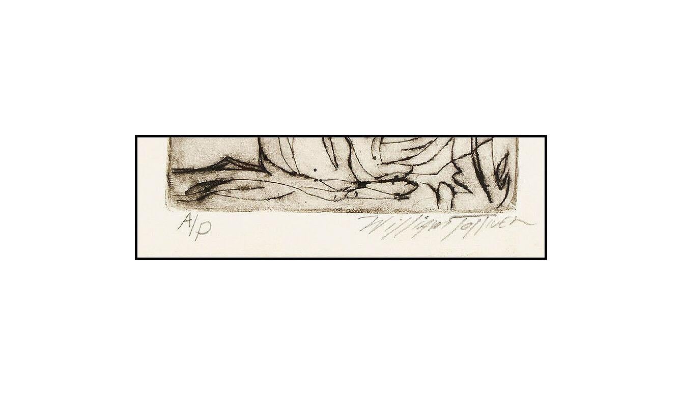 William Tolliver Original Hand Signed Etching Nude Female Portrait Framed Art For Sale 2