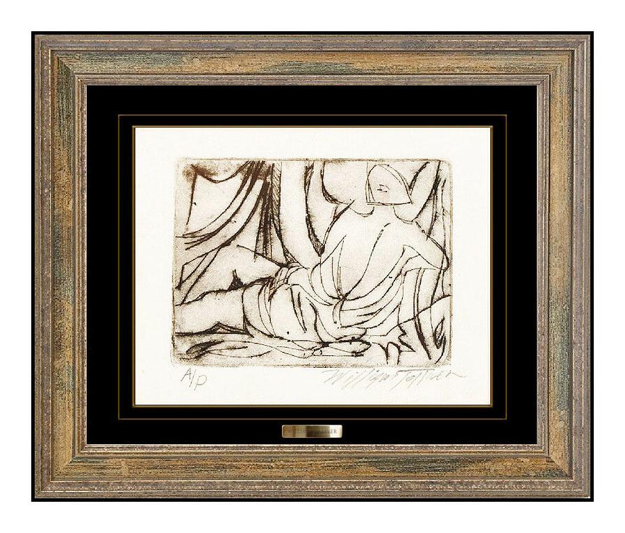 William Tolliver Authentic & Original Etching, Professionally Custom Framed and Listed with the Submit Best Offer option
Accepting Offers Now:  Up for sale here we have an Extremely Rare, Original Etching by William Tolliver titled, "Relaxing Nude".