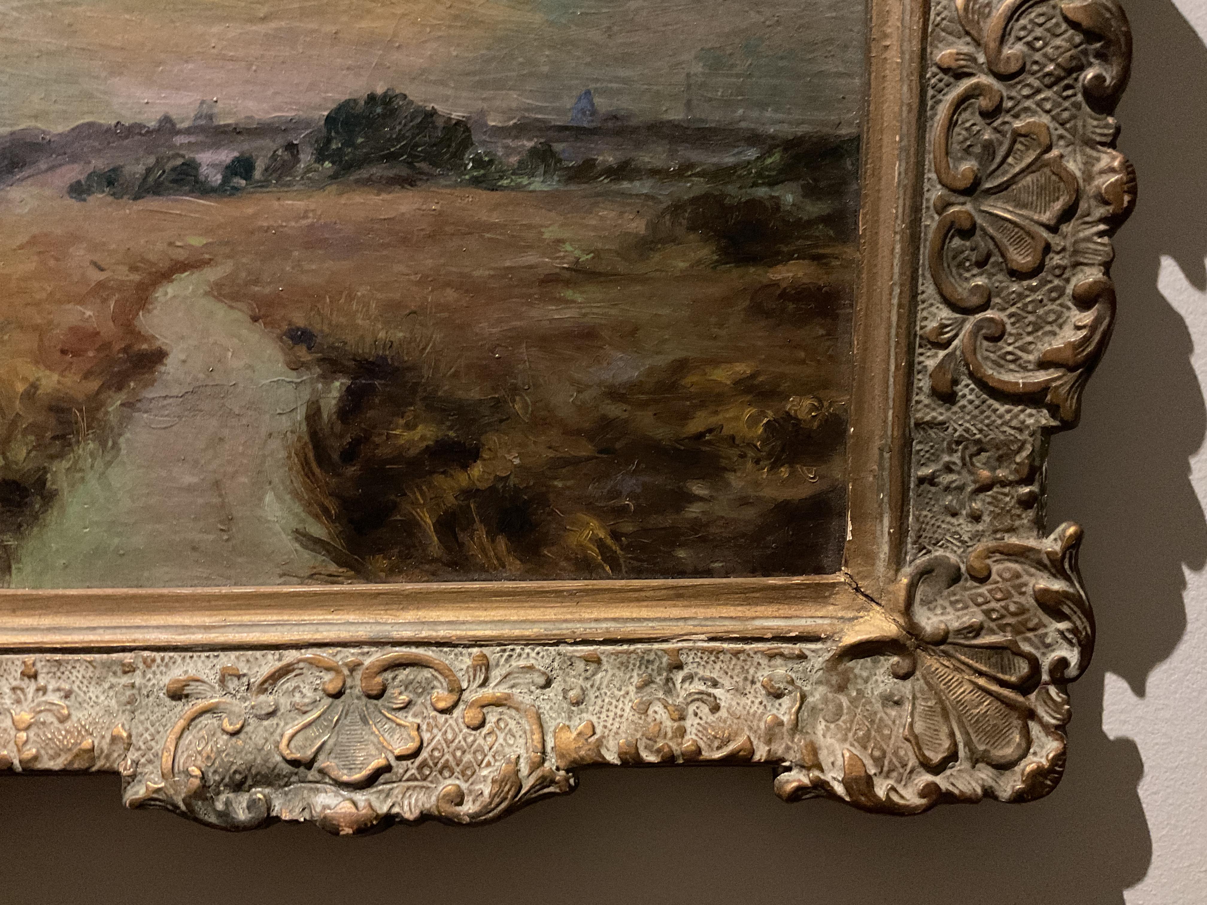 Antique Washington, DC Oil on Panel, 1915 - Willam Triplett Davis (1850-1929) - Post-Impressionist Painting by William Triplett Davis