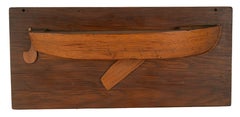 Sleek Wooden Boat - Mid Century Modern Wall Hanging Sculpture